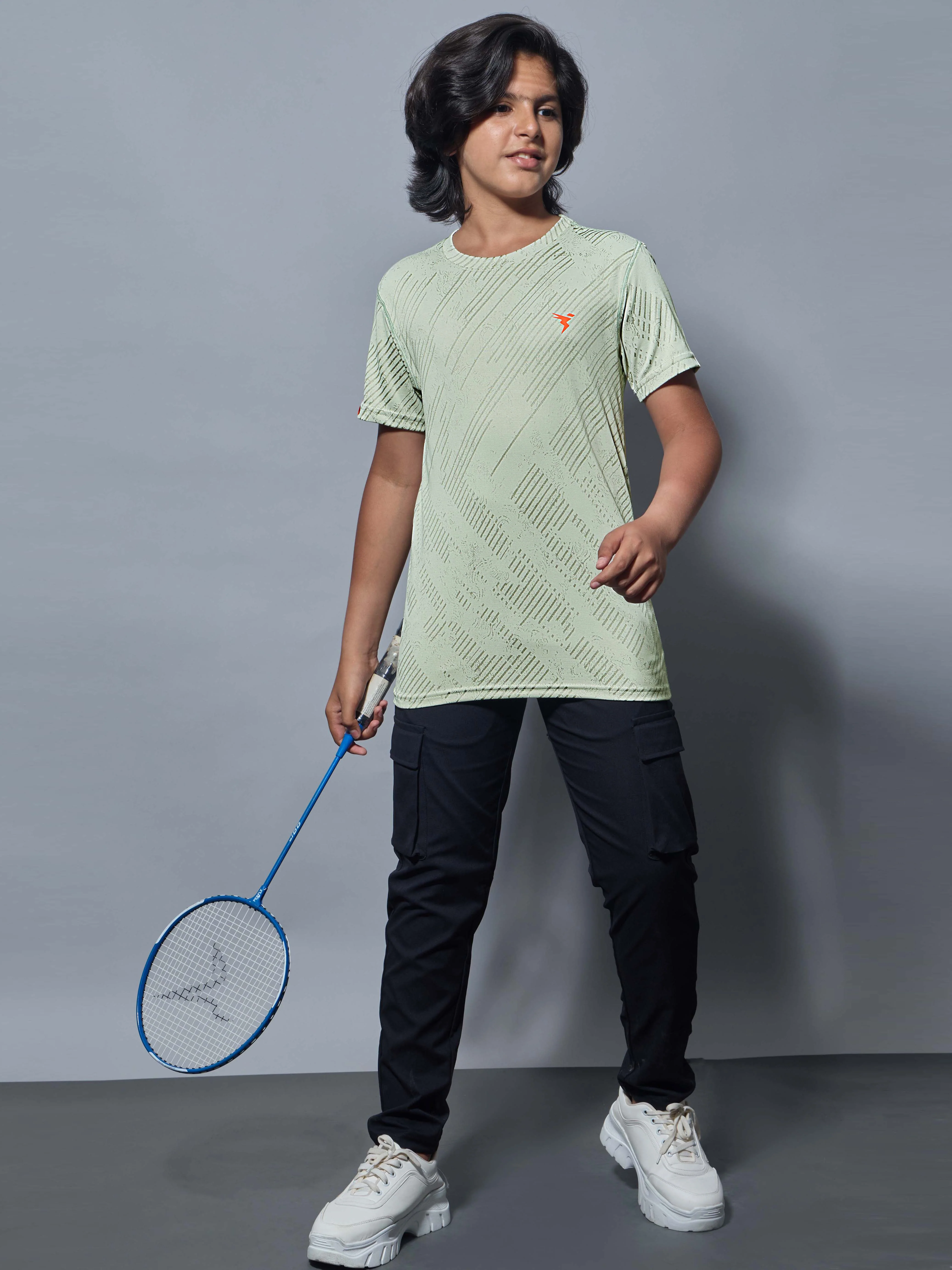 Boys Self Design Slim Fit Crew Neck T-shirt with DOUBLE COOL - Image 5