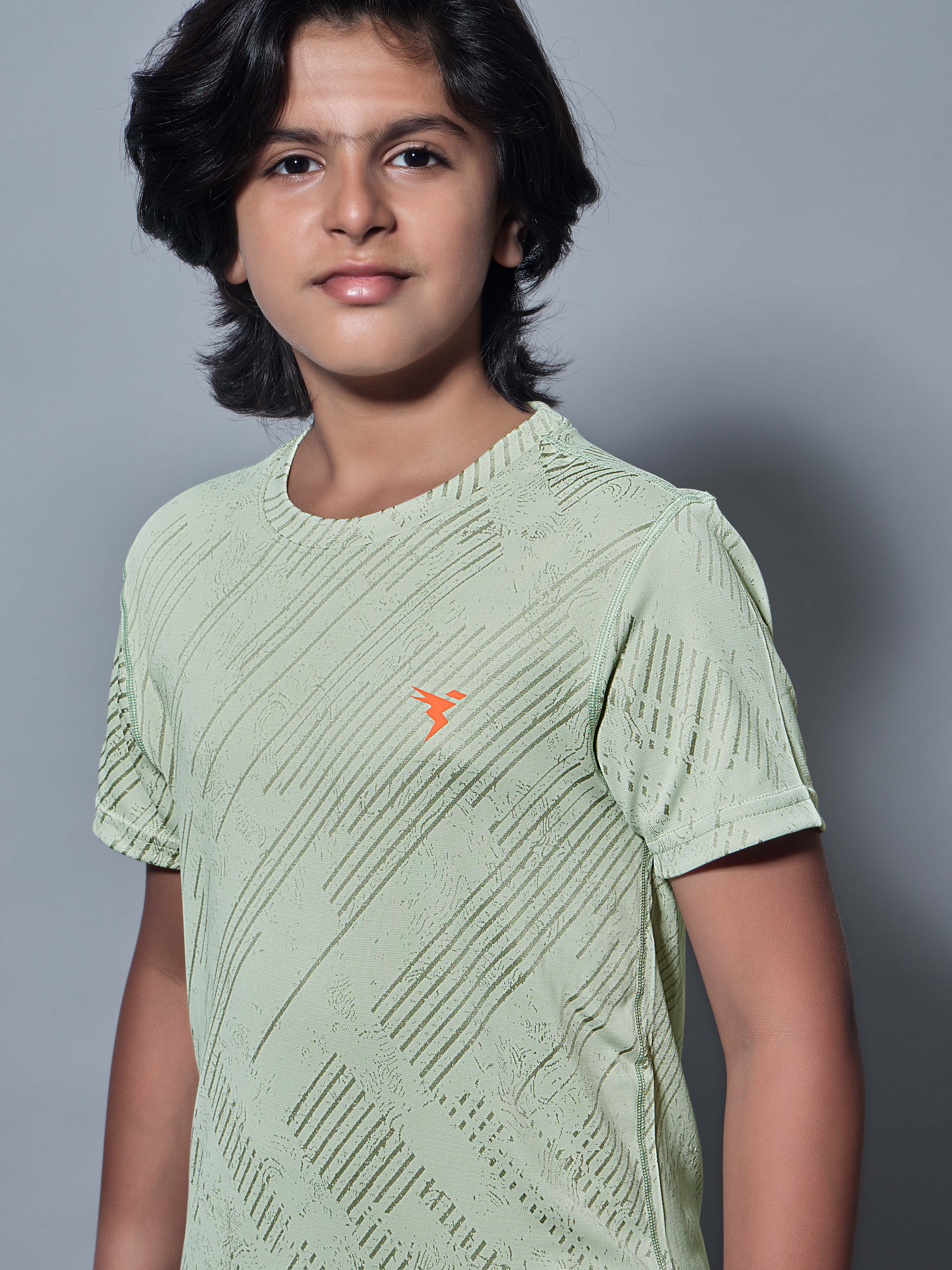 Boys Self Design Slim Fit Crew Neck T-shirt with DOUBLE COOL - Image 6