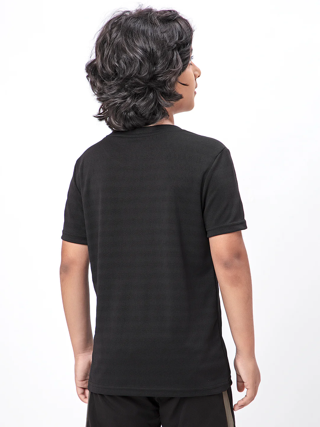 Boys Solid Slim Fit Crew Neck T-shirt with DOUBLE COOL - Image 2
