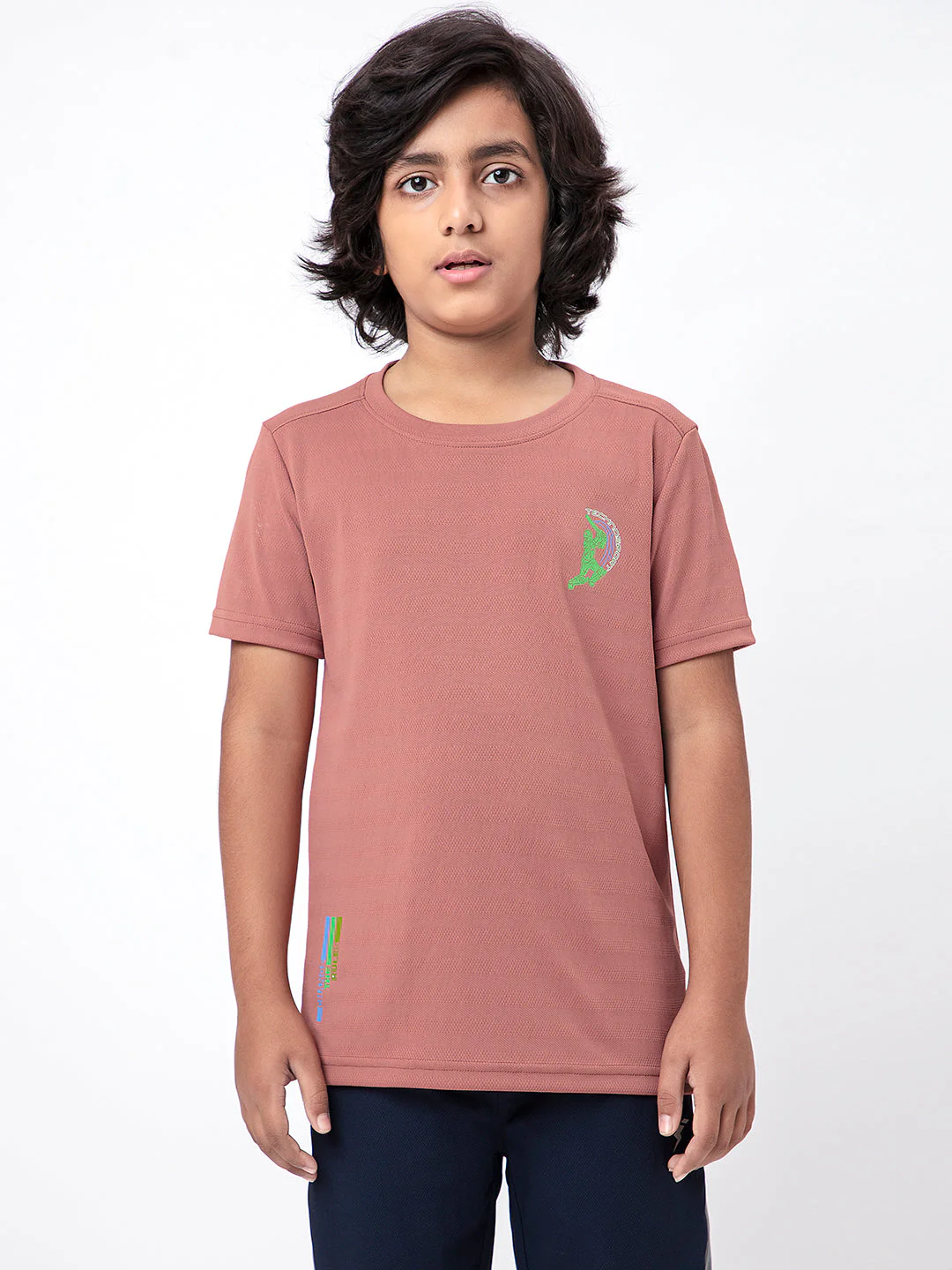 Boys Solid Slim Fit Crew Neck T-shirt with DOUBLE COOL - Image 3