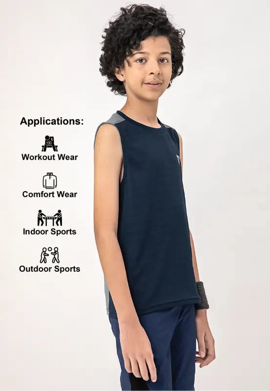 Boys Colorblock Slim Fit Crew Neck T-shirt with TECHNO COOL+ - Image 4