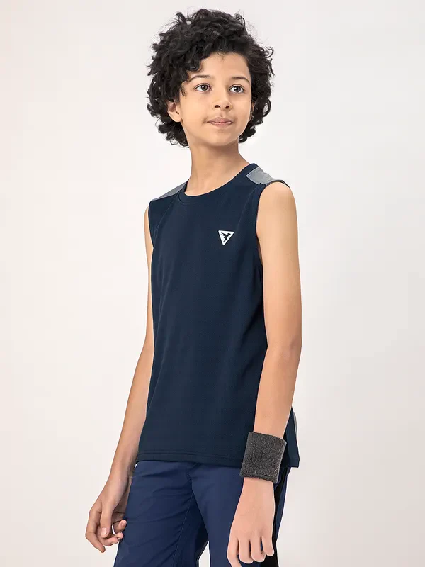 Boys Colorblock Slim Fit Crew Neck T-shirt with TECHNO COOL+ - Image 7