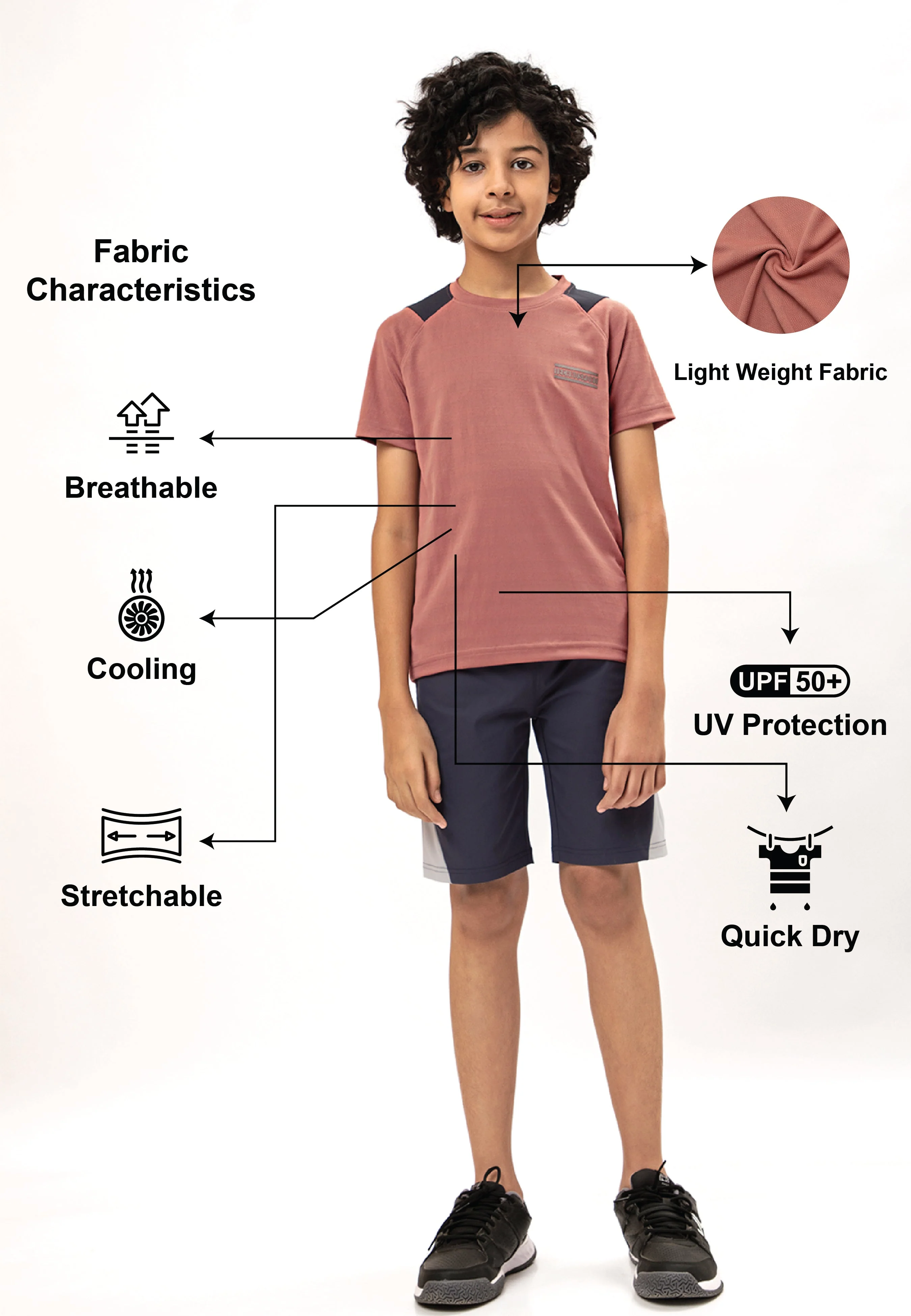 Boys Colorblock Slim Fit Crew Neck T-shirt with TECHNO COOL+ - Image 5