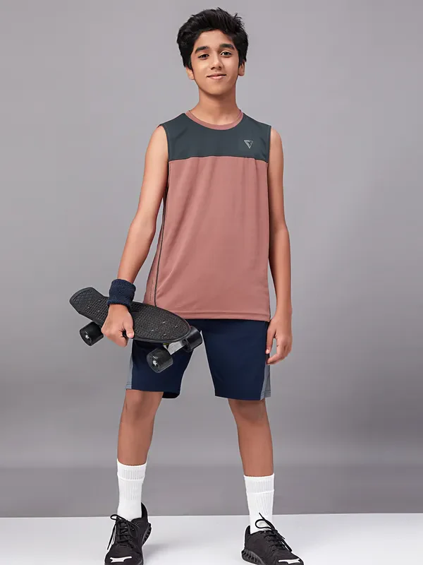 Boys Colorblock Slim Fit Crew Neck T-shirt with TECHNO GUARD - Image 2