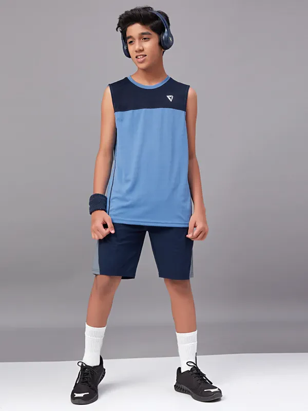 Boys Colorblock Slim Fit Crew Neck T-shirt with TECHNO GUARD - Image 2