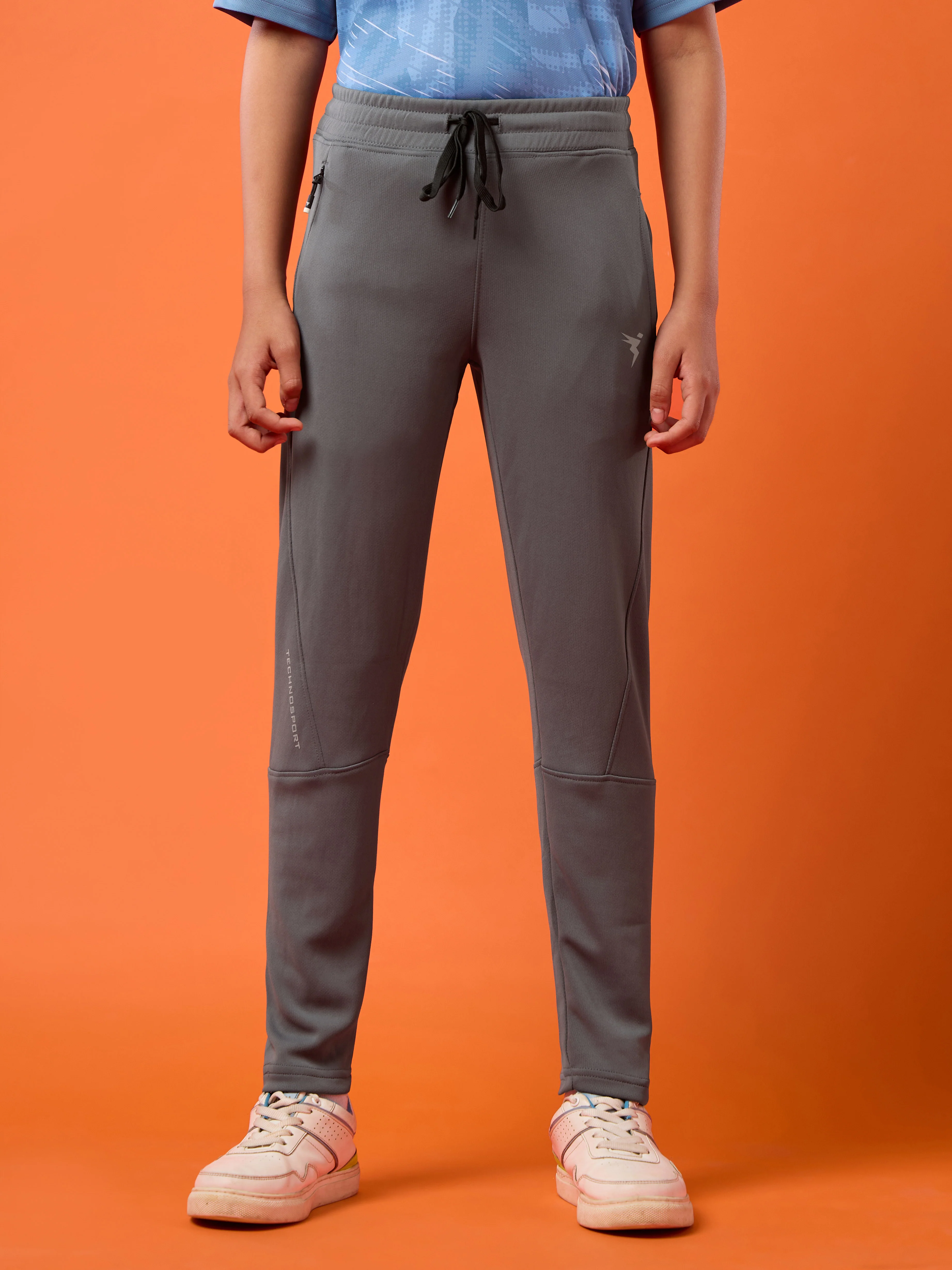 Boys Solid Slim Fit Trackpants with TECHNO GUARD - Image 2