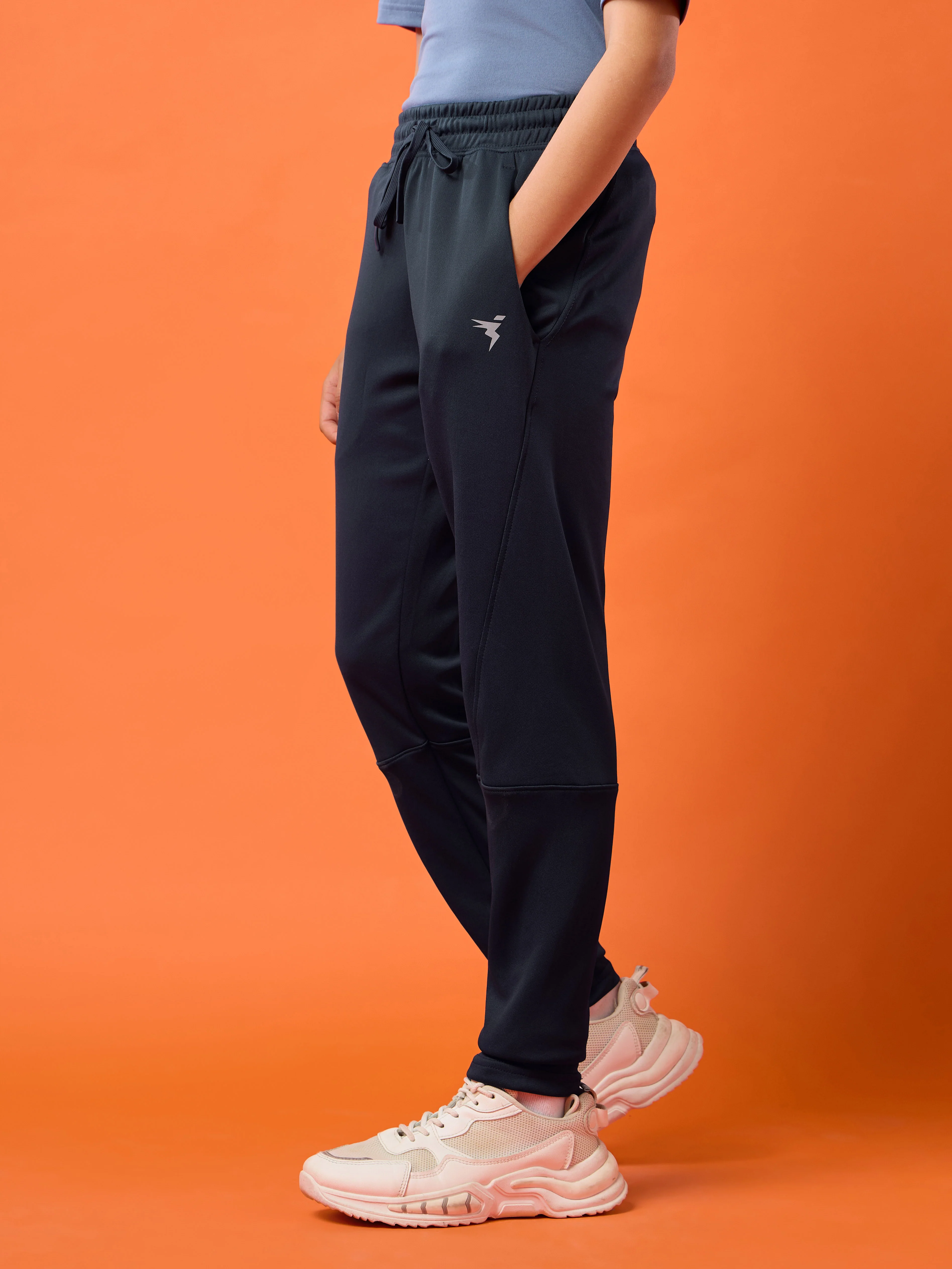 Boys Solid Slim Fit Trackpants with TECHNO GUARD - Image 4