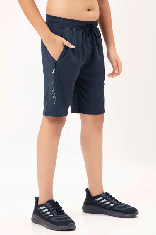 Boys Solid Slim Fit Shorts with TECHNO GUARD - Image 5