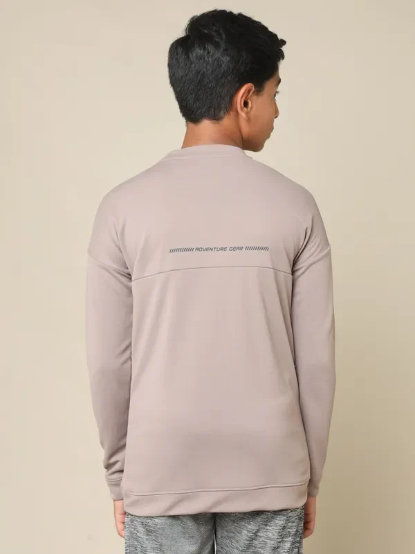 Boys Solid Slim Fit Crew Neck Pullover with TECHNO DRY - Image 3
