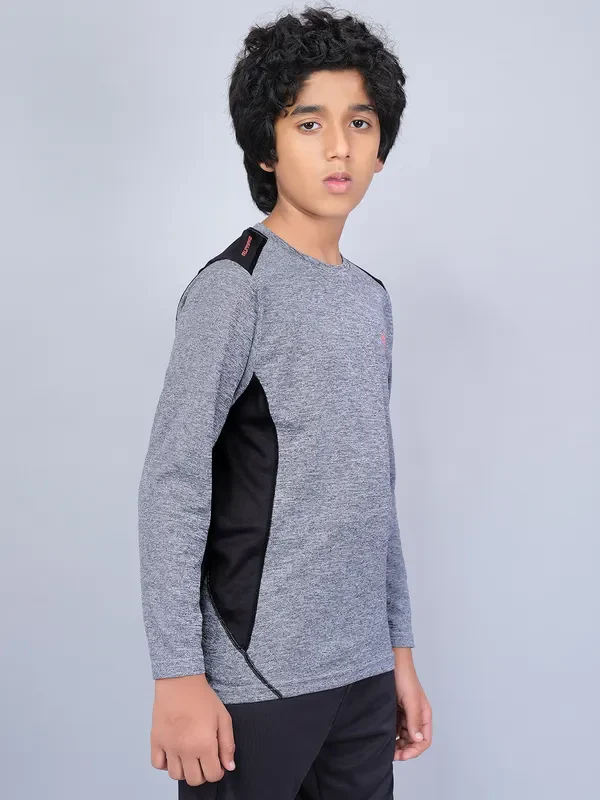 Boys Melange Slim Fit Crew Neck T-shirt with DOUBLE COOL - Image 6