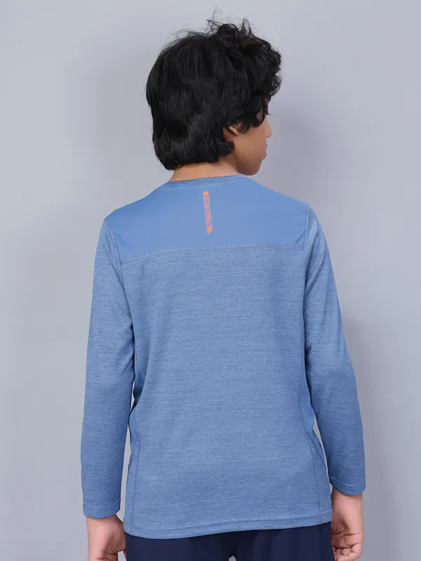 Boys Melange Slim Fit Crew Neck T-shirt with DOUBLE COOL - Image 4