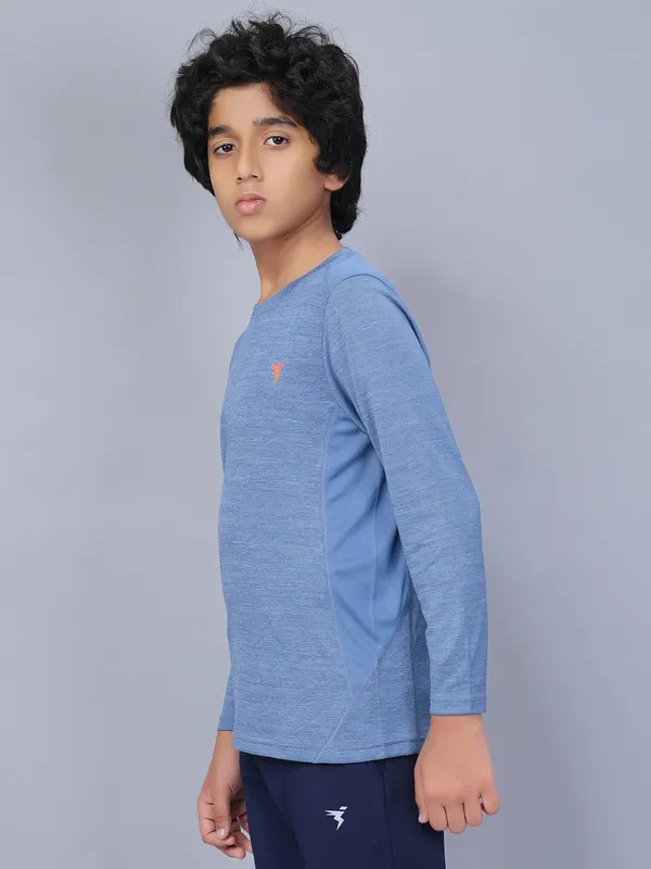 Boys Melange Slim Fit Crew Neck T-shirt with DOUBLE COOL - Image 5