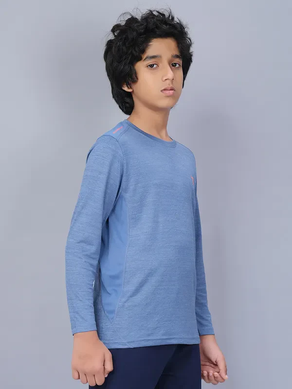 Boys Melange Slim Fit Crew Neck T-shirt with DOUBLE COOL - Image 7