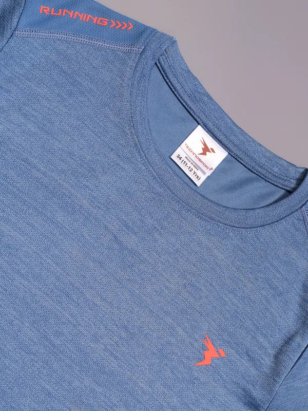 Boys Melange Slim Fit Crew Neck T-shirt with DOUBLE COOL - Image 9