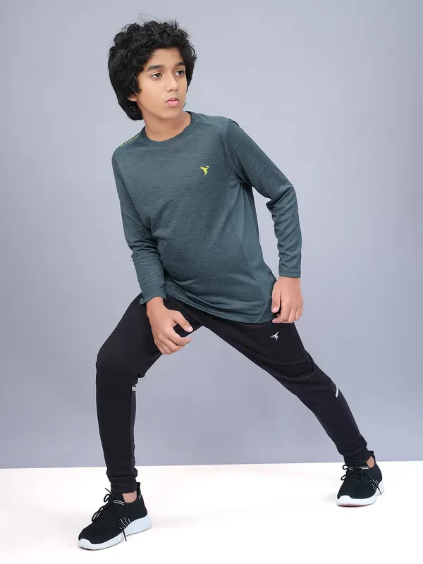 Boys Melange Slim Fit Crew Neck T-shirt with DOUBLE COOL - Image 3