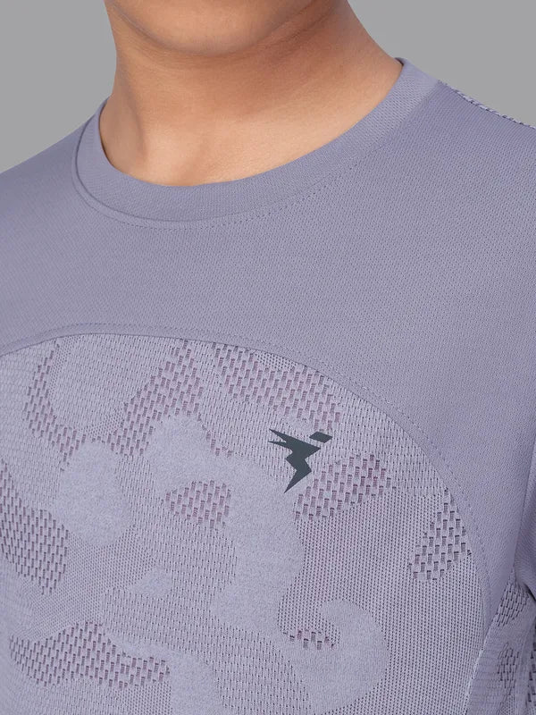 Boys Jacquard Slim Fit Crew Neck T-shirt with VENTMESH - Image 6