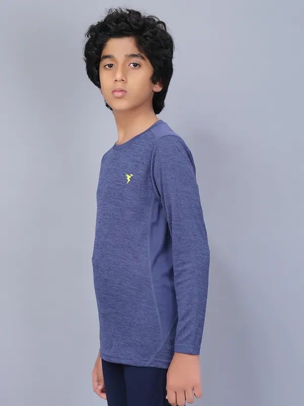 Boys Melange Slim Fit Crew Neck T-shirt with DOUBLE COOL - Image 5