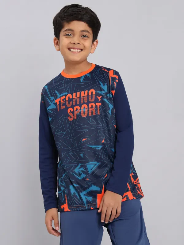 Boys Printed Slim Fit Crew Neck T-shirt with TECHNO COOL+ - Image 6