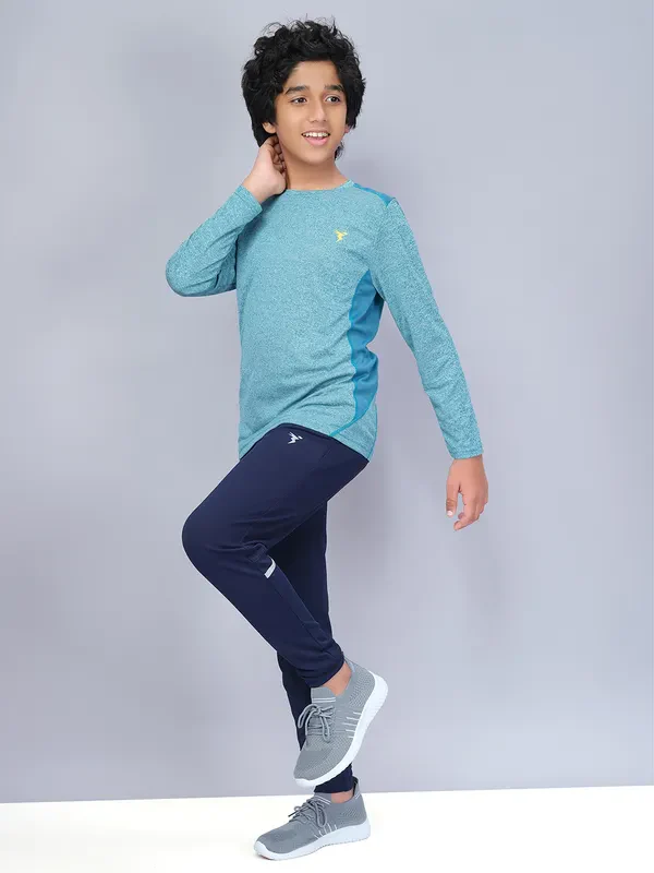 Boys Melange Slim Fit Crew Neck T-shirt with DOUBLE COOL - Image 2