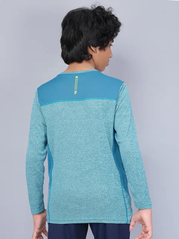 Boys Melange Slim Fit Crew Neck T-shirt with DOUBLE COOL - Image 4