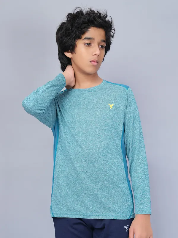 Boys Melange Slim Fit Crew Neck T-shirt with DOUBLE COOL - Image 5