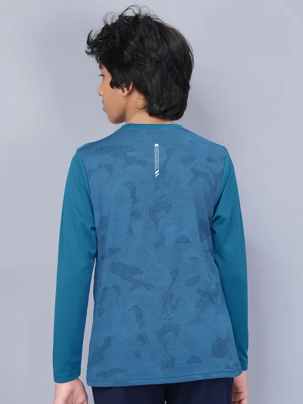 Boys Jacquard Slim Fit Crew Neck T-shirt with VENTMESH - Image 3