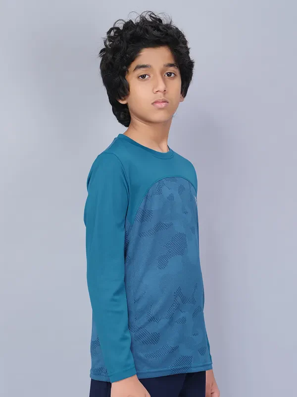 Boys Jacquard Slim Fit Crew Neck T-shirt with VENTMESH - Image 5