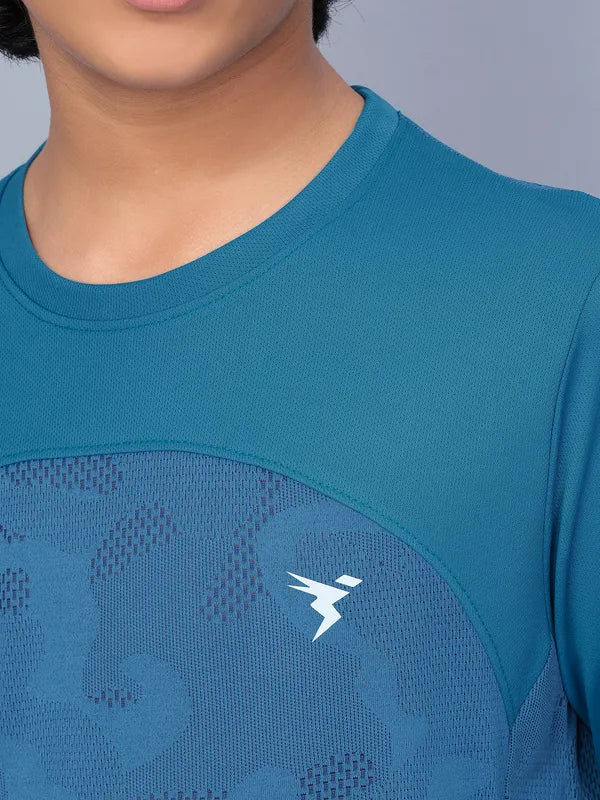 Boys Jacquard Slim Fit Crew Neck T-shirt with VENTMESH - Image 6