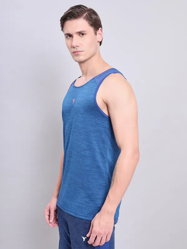 Men Melange Slim Fit Scoop Neck Innerwear Vest with DOUBLE COOL (Pack of 2) - Image 4