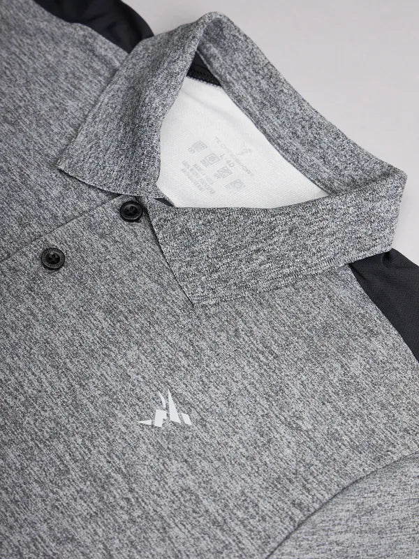 Men Melange Slim Fit Polo T-shirt with DOUBLE COOL - Image 9