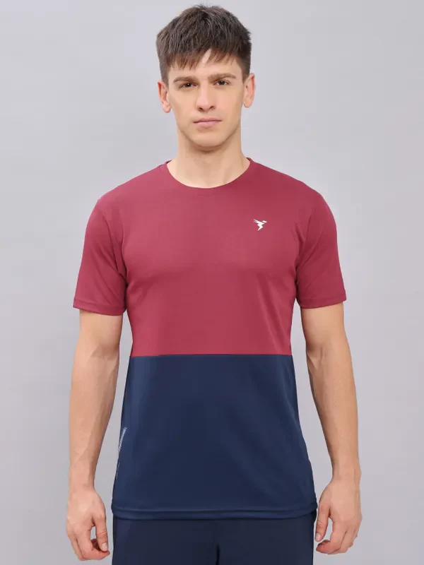 Men Colorblock Slim Fit Crew Neck T-shirt with DOUBLE COOL - Image 2