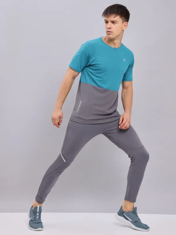 Men Colorblock Slim Fit Crew Neck T-shirt with DOUBLE COOL - Image 2