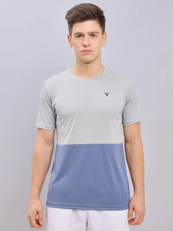 Men Colorblock Slim Fit Crew Neck T-shirt with DOUBLE COOL - Image 6