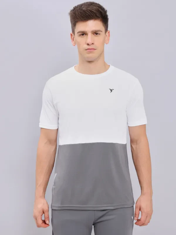 Men Colorblock Slim Fit Crew Neck T-shirt with DOUBLE COOL - Image 6