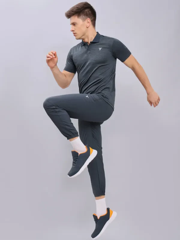 Men Melange Slim Fit Polo T-shirt with DOUBLE COOL - Image 3