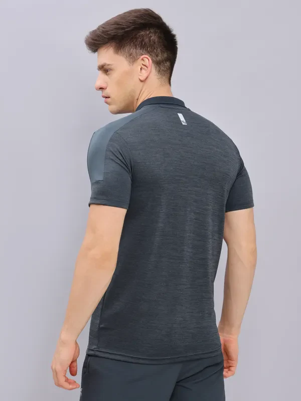 Men Melange Slim Fit Polo T-shirt with DOUBLE COOL - Image 4