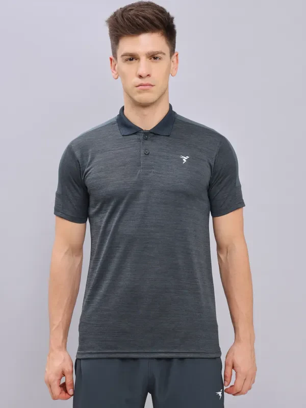 Men Melange Slim Fit Polo T-shirt with DOUBLE COOL - Image 7