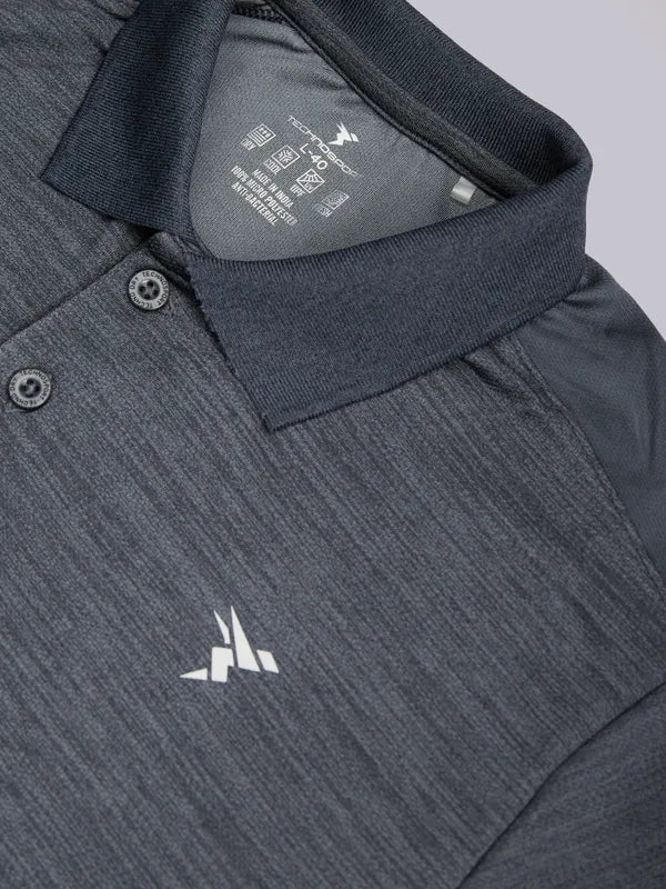 Men Melange Slim Fit Polo T-shirt with DOUBLE COOL - Image 9