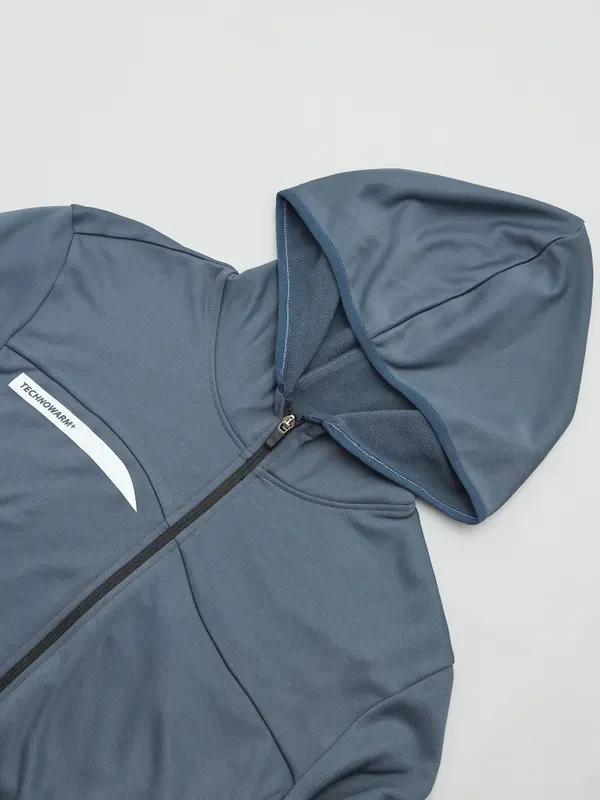 Men Solid Slim Fit Hooded Jacket with TECHNO DRY - Image 7