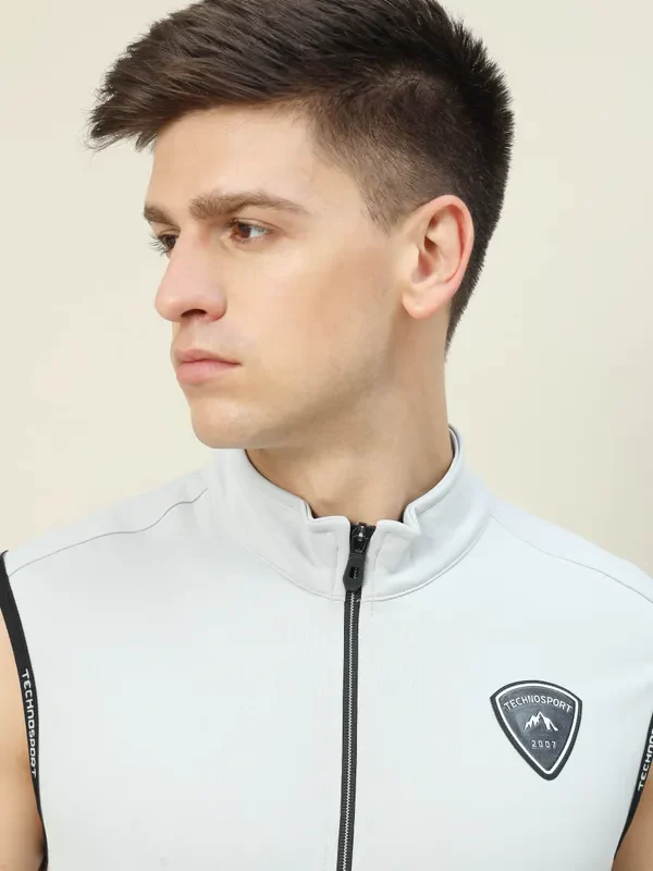 Men Solid Slim Fit Mock Neck Jacket with TECHNOLITE - Image 5