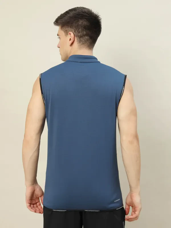 Men Solid Slim Fit Mock Neck Jacket with TECHNOLITE - Image 3