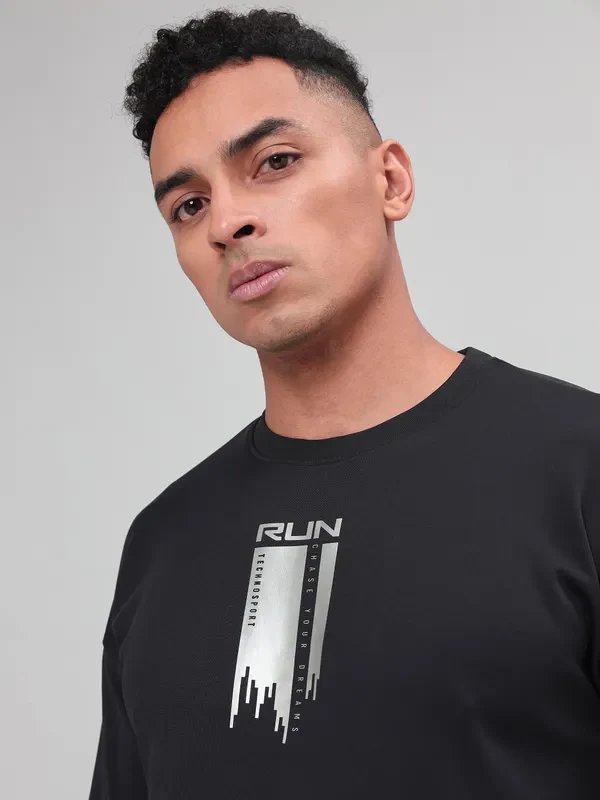 Men Printed Slim Fit Crew Neck Sweatshirt with ELASTO PLUS - Image 5