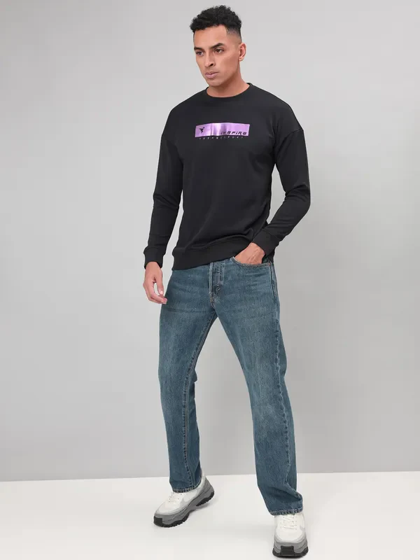 Men Printed Slim Fit Crew Neck Sweatshirt with ELASTO PLUS - Image 5