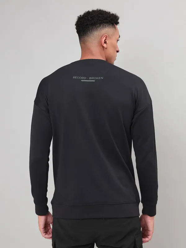 Men Printed Slim Fit Crew Neck Sweatshirt with ELASTO PLUS - Image 3