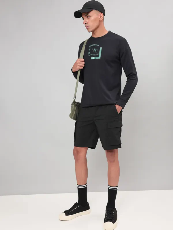 Men Printed Slim Fit Crew Neck Sweatshirt with ELASTO PLUS - Image 5