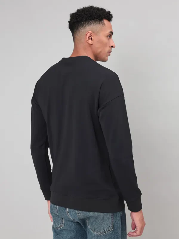 Men Printed Slim Fit Crew Neck Sweatshirt with ELASTO PLUS - Image 3