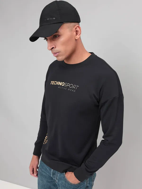 Men Printed Slim Fit Crew Neck Sweatshirt with ELASTO PLUS - Image 7