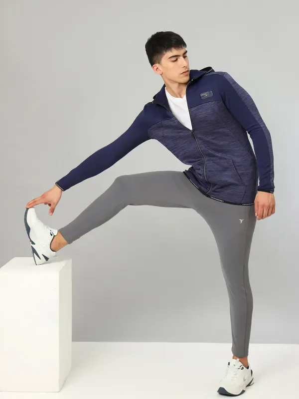 Men Melange Slim Fit Hooded Jacket with TECHNOLITE - Image 5