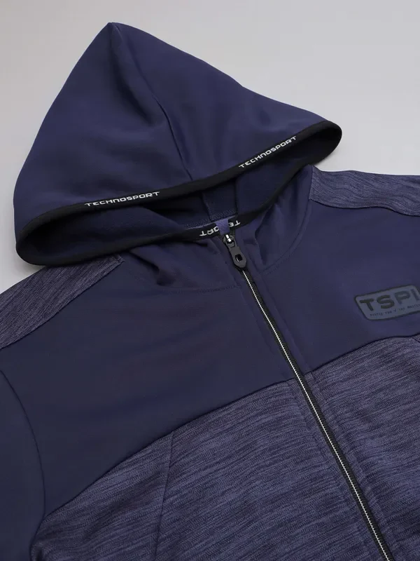 Men Melange Slim Fit Hooded Jacket with TECHNOLITE - Image 8