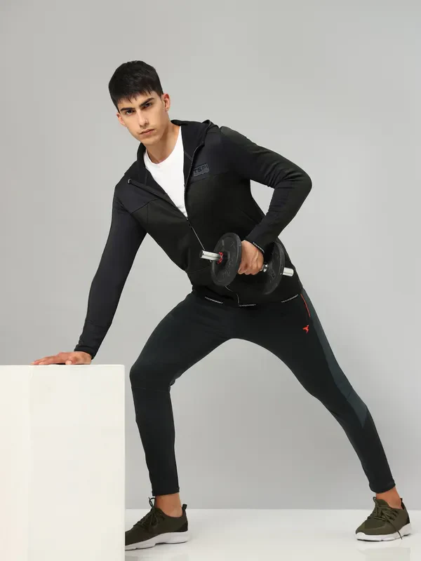 Men Melange Slim Fit Hooded Jacket with TECHNOLITE - Image 5